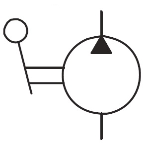 Hydraulic hand pump symbol